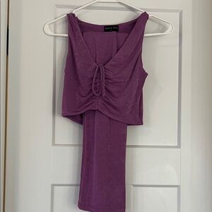 White Fox 2 piece set! Purple Ruched Set